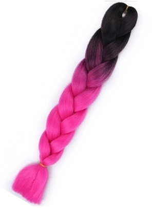 Syntetické ombré vlasy – Černé-růžové