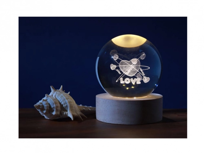 Křišťálová lampička Love 6 cm