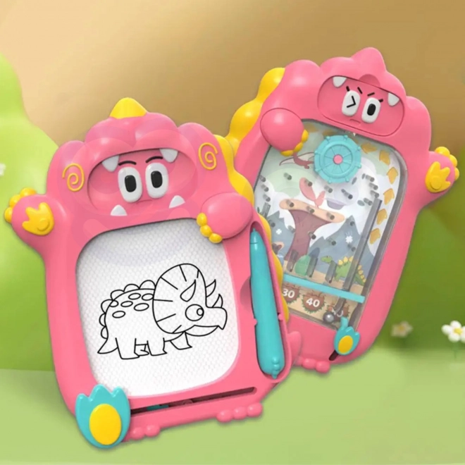 Woopie magnetická kreslicí tabulka 2v1 s hrou Pinball Růžová