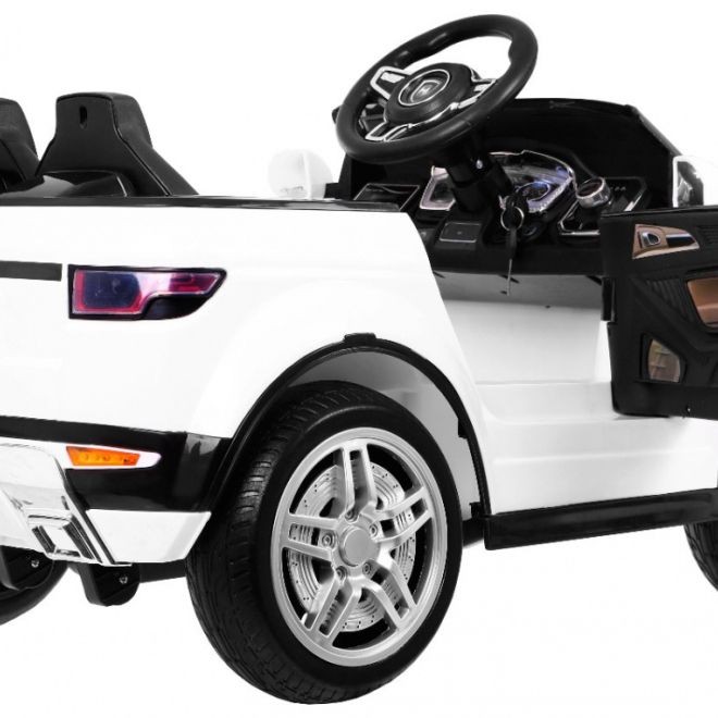 Elektrické autíčko Rapid Racer pro děti bílé + dálkové ovládání + pomalý start + EVA + MP3 LED