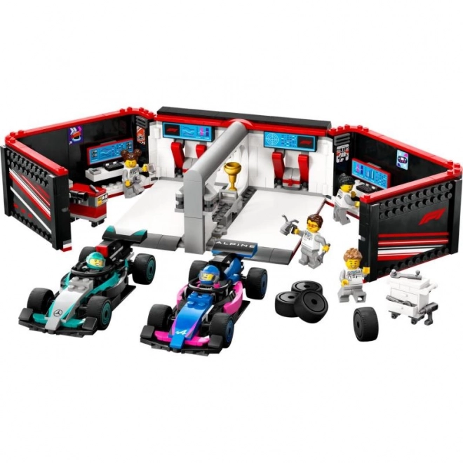 Lego City F1 garáž a vozy Mercedes-AMG a Alpine