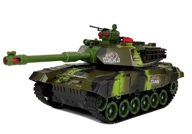 Velký R/C 2,4 Ghz dálkově ovládaný tank Světla Zvuk Střelba Zelená