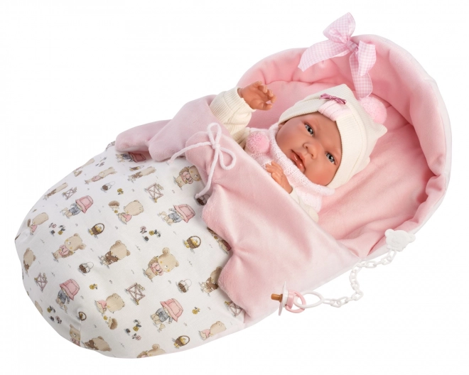 Llorens 73884 NEW BORN HOLČIČKA - realistická panenka miminko s celovinylovým tělem - 40 cm