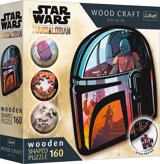 TREFL Wood Craft Origin puzzle The Mandalorian 160 dílků