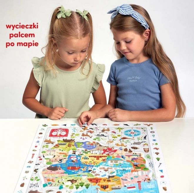 Pozorovací puzzle - Mapa Polska 100 prvků