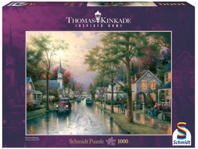 Puzzle Premium Quality 1000 dílků THOMAS KINKADE Ráno v rodném městě