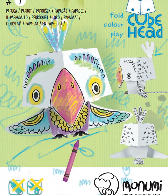 "Papoušek" 3D omalovánky-kompozice pro děti