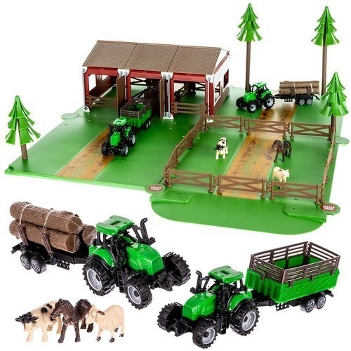 Farma s traktorem a zvířátky - 102 kusů