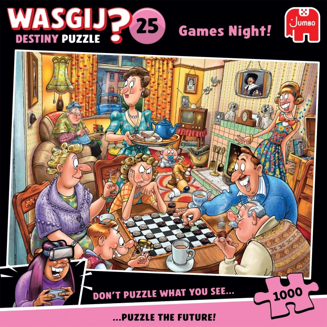 JUMBO Puzzle Wasgij Destiny: Herní večer 1000 dílků