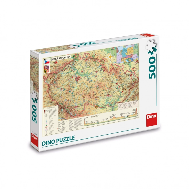 Puzzle Mapa České Republiky - 500 dílků