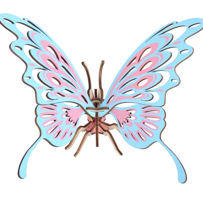 Woodcraft Dřevěné 3D puzzle Motýl barevný