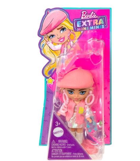Barbie Extra Mini Minis Růžová baseballová panenka