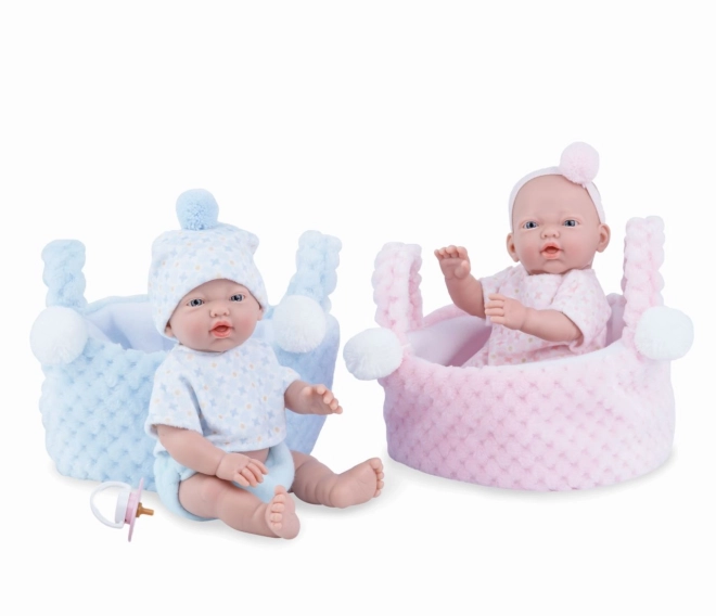Marina & Pau 200-BP Panenka - koupací miminko New Born chlapeček v košíčku - 21 cm