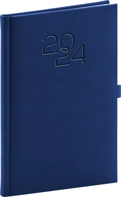 Týdenní diář Vivella Classic 2024, modrý, 15 × 21 cm
