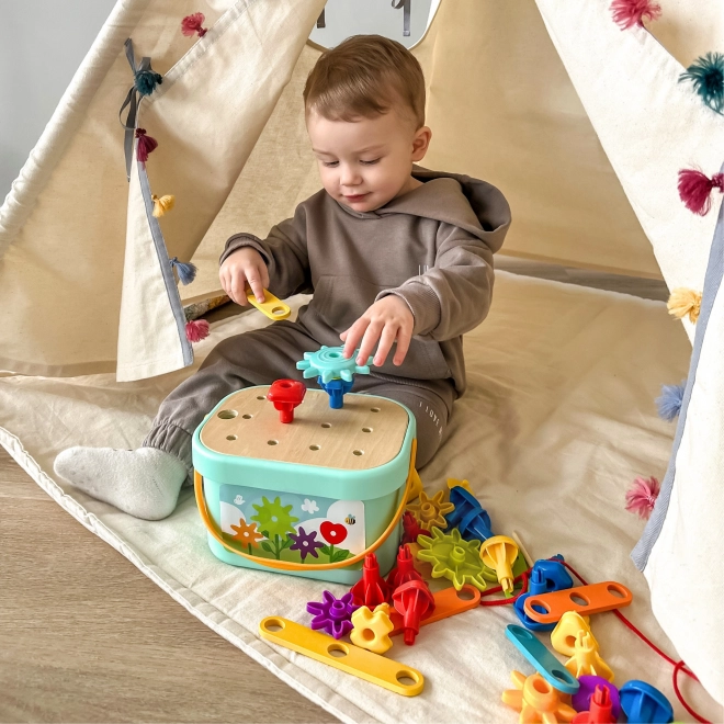 Montessori konstrukční box 12v1 WOOPIE GREEN