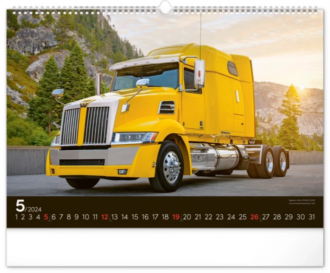 Nástěnný kalendář Trucks 2024, 48 × 33 cm