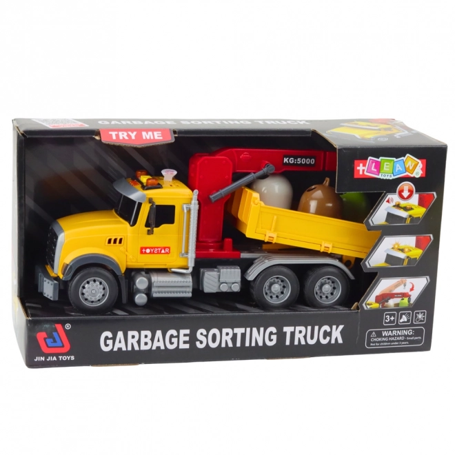 Nákladní auto na třídění odpadu s efekty