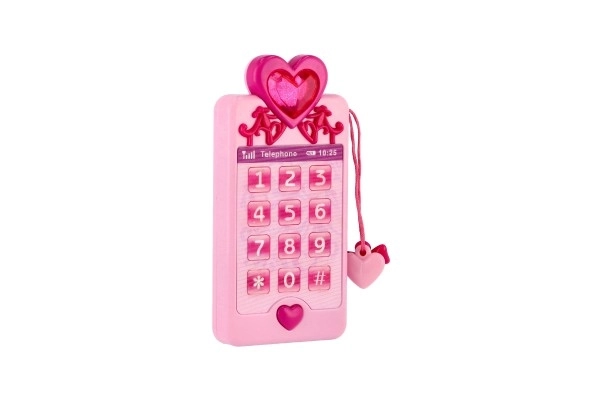 Telefon Mobil s princeznami plast 14cm na baterie se světlem se zvukem na kartě