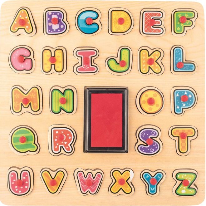 Puzzle ABC a inkoustová razítka
