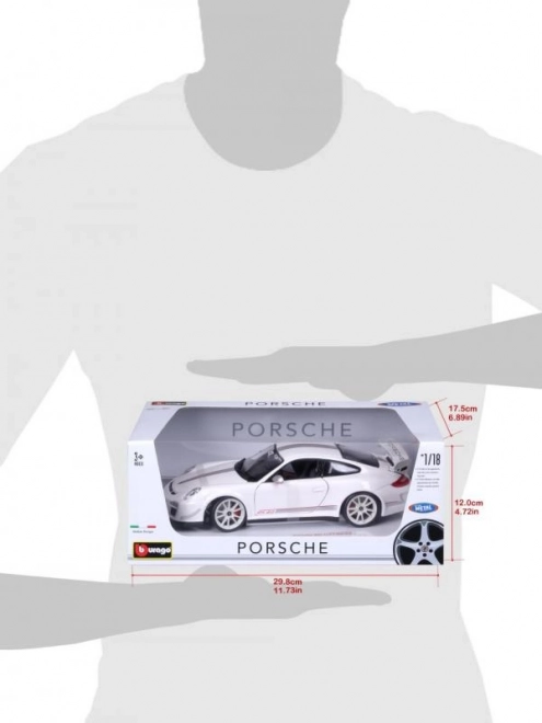 Kovové autíčko Porsche 911 GT3 RS bílé měřítko 1:18