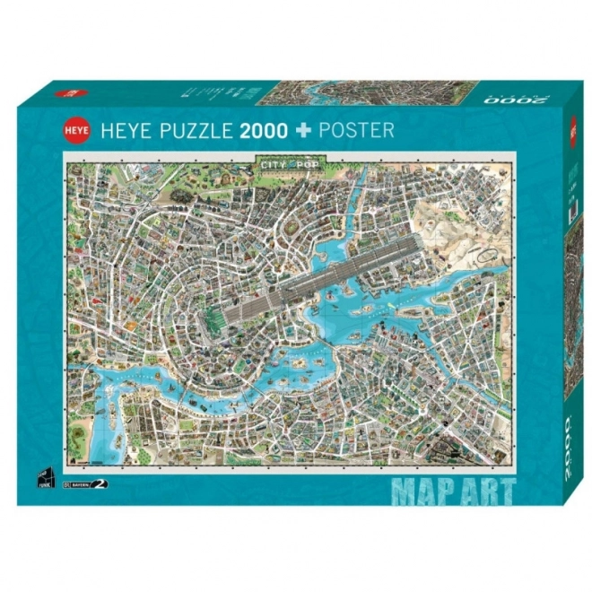 Puzzle 2000 prvků Město popu