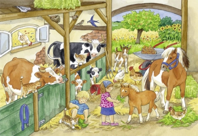 RAVENSBURGER Puzzle Den na farmě 2x24 dílků