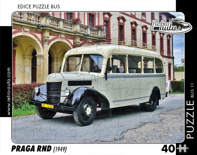 Retro puzzle autobus Praga RND 1949 - 40 dílků