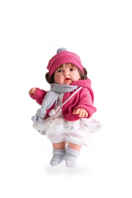 Antonio Juan 12033A PETIT HAIR - realistická panenka se zvuky a měkkým látkovým tělem - 27 cm