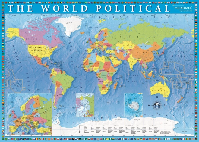 Puzzle 2000 dílků Politická mapa světa