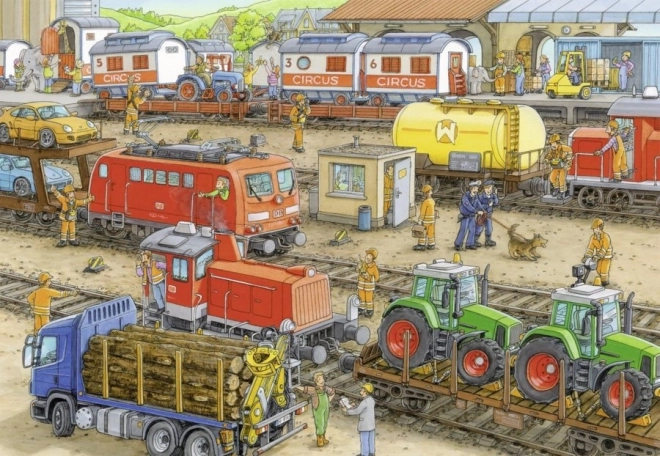 RAVENSBURGER Puzzle Rušné vlakové nádraží 2x24 dílků