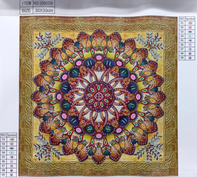 Norimpex Diamantové malování 7D Zlatá mandala 30x30cm