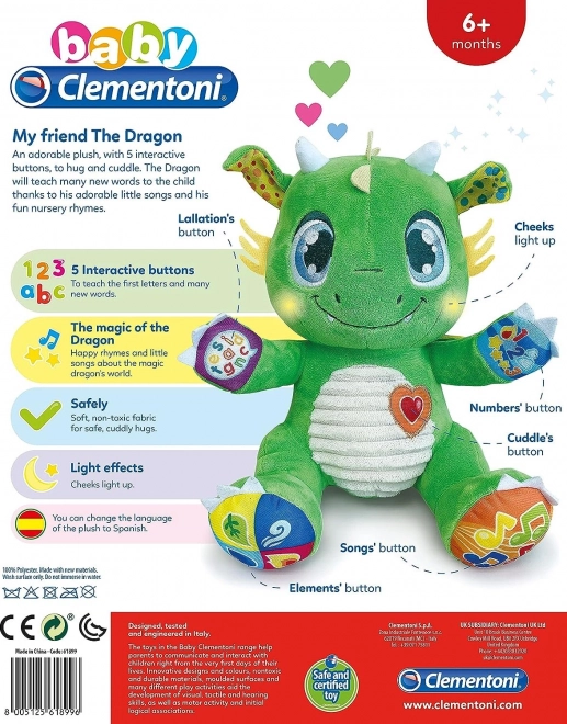 CLEMENTONI BABY Interaktivní Dráček CZ,SK,HU,PL