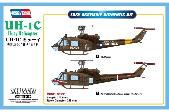 Plastikový model vrtulníku UH-1C Huey