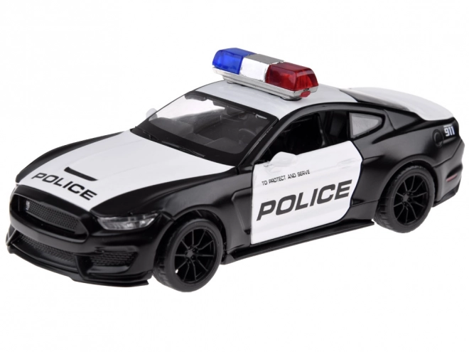 Kovové policejní auto Ford Shelby GT350 v měřítku 1:32 s efekty světel majáků