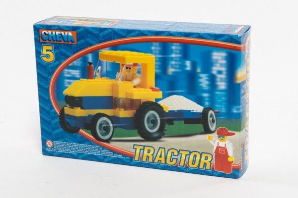 Stavebnice Cheva - Traktor s vlekem 84 ks
