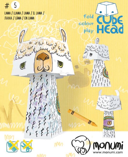 "Lama" 3D omalovánky-kompozice pro děti