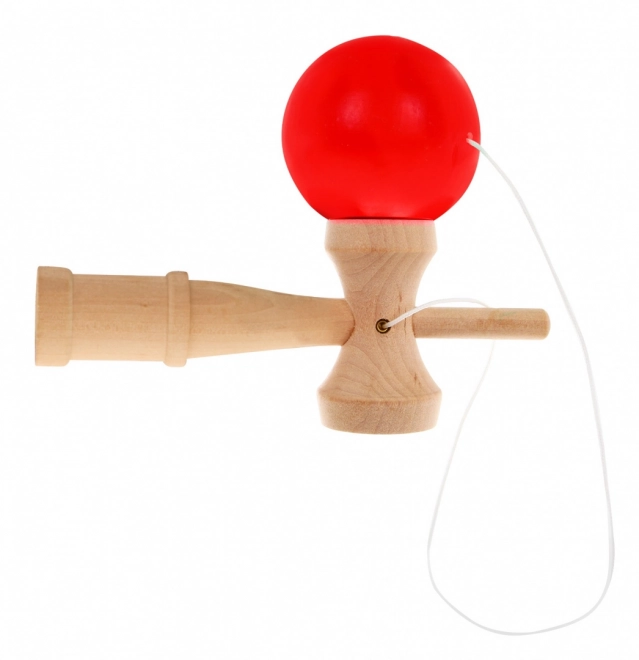 Arkádová hra Kendama pro děti 3+ a dospělé Dřevěná hračka + červená kulička