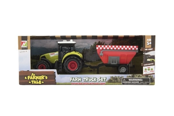 Traktor s vlekem se světelnými a zvukovými efekty 28 cm