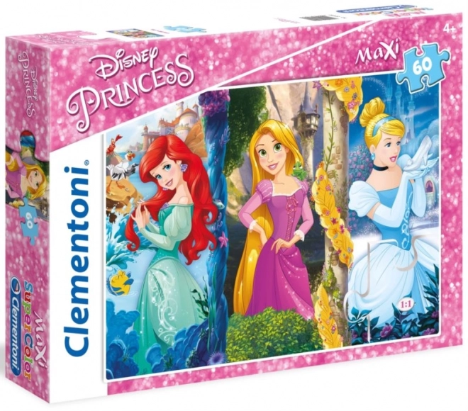 CLEMENTONI Puzzle Disney princezny: Ariel, Locika a Popelka MAXI 60 dílků