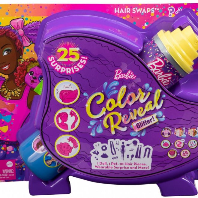 Barbie Color Reveal party styling panenky fialové vlasy
