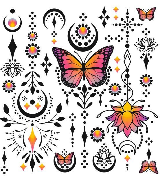 Vlisované vzory motýlů