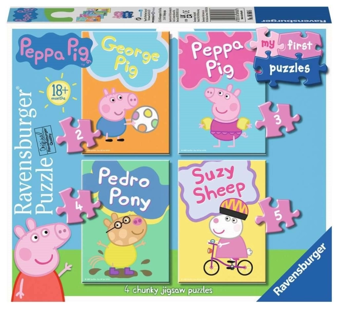 RAVENSBURGER Moje první puzzle Prasátko Peppa 4v1 (2,3,4,5 dílků)