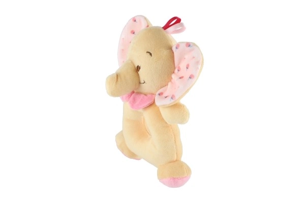Růžové chrastítko slon 18 cm