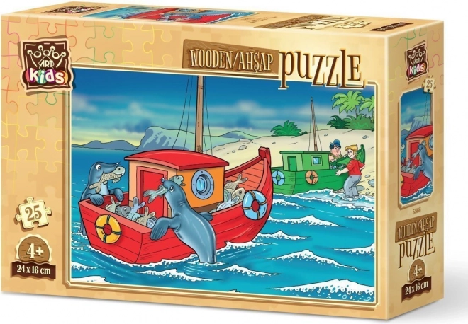 ART PUZZLE Dřevěné puzzle Šťastní tuleni 25 dílků