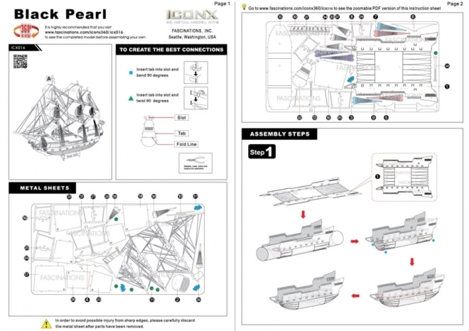 METAL EARTH 3D puzzle Black Pearl - Černá Perla (ICONX)