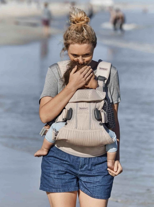 Nosítko BABYBJORN ONE AIR 3D MESH, Antracit/Leopard – Vybledlá růžová