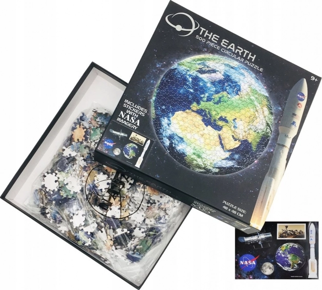 Kulaté puzzle NASA Země 500 dílků