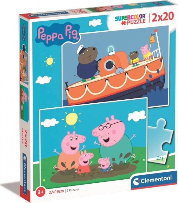 CLEMENTONI Puzzle Prasátko Pepina 2x20 dílků