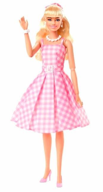 Filmová panenka Barbie Margot Robbie jako Barbie v růžových šatech