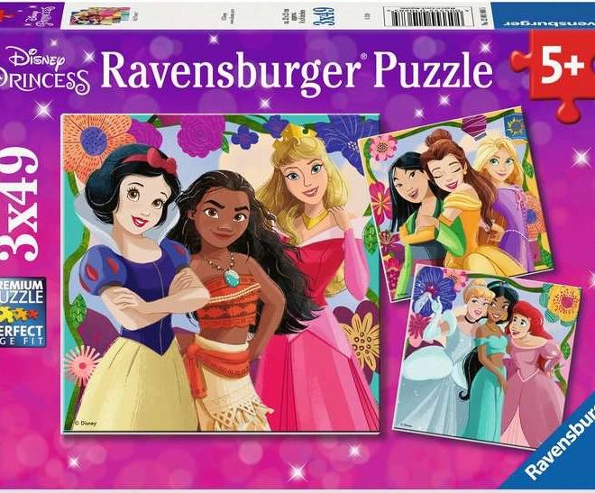 RAVENSBURGER Puzzle Disney: Princezny z pohádek 3x49 dílků